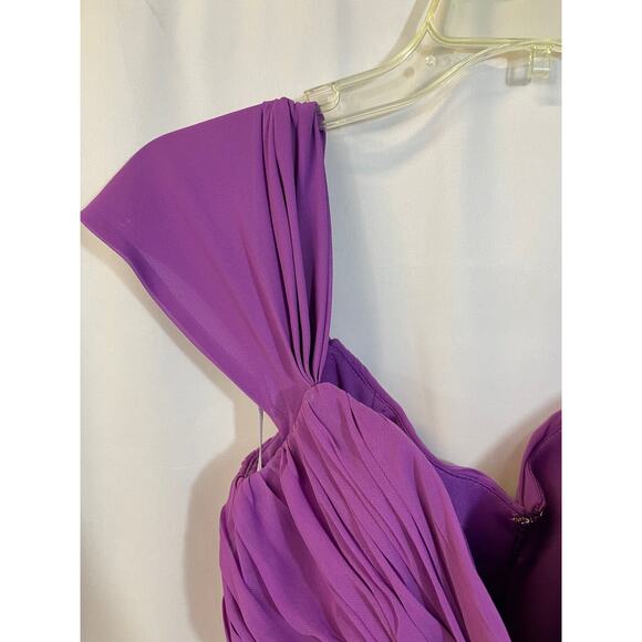 Dessy Collection 2844 Color Orchid-e313 Full Length Ruched Bridesmaid Size 10 - Picture 5 of 10